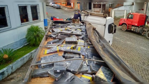 Mais de 1,6 tonelada de maconha é apreendida em carga de soja na BR-277 em Irati